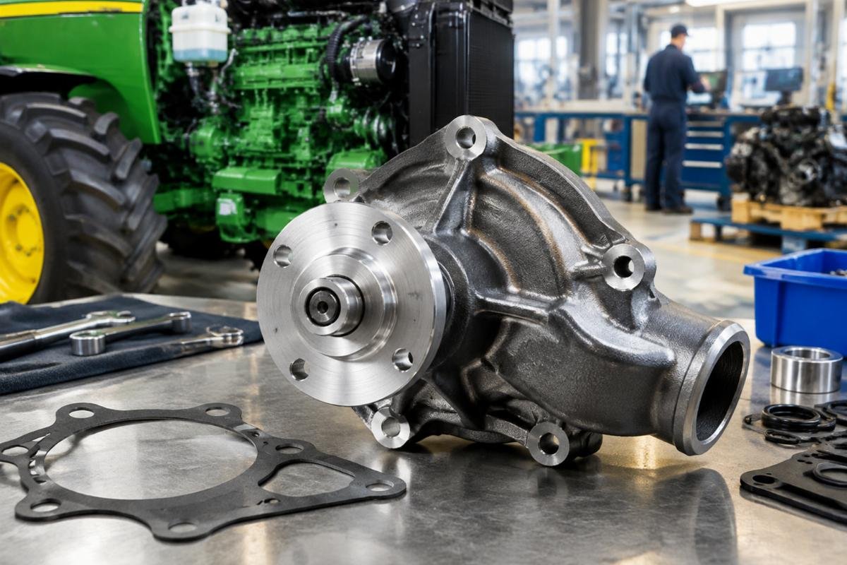 English alt showing Water Pump for John Deere engine cooling system