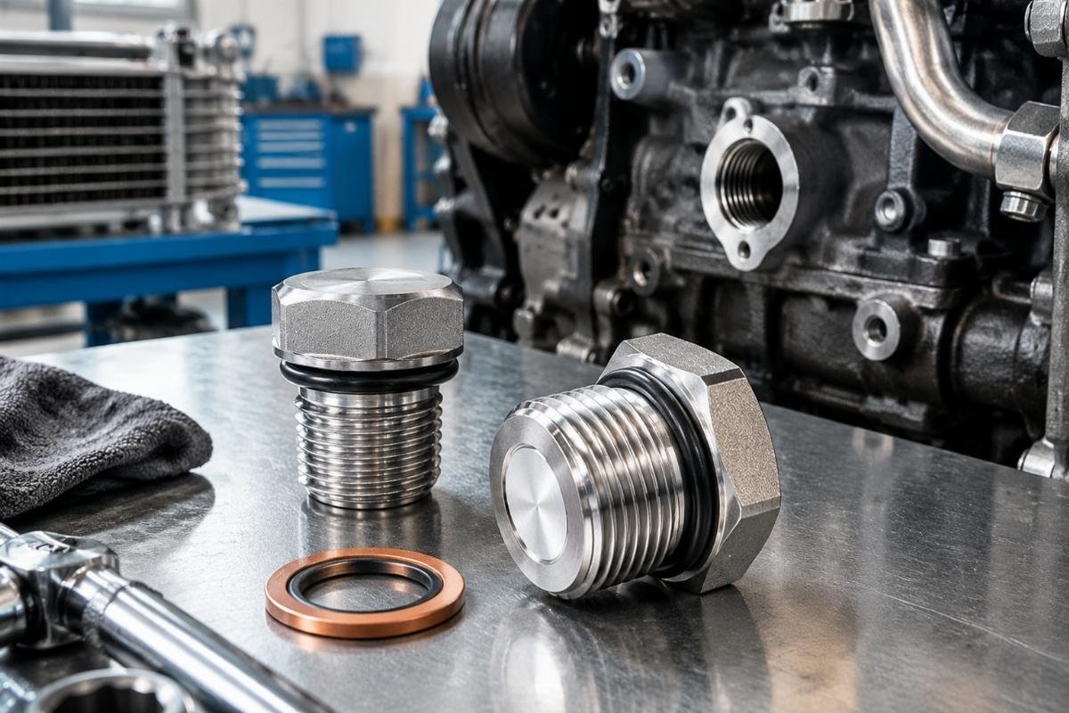 Oil Cooler Pipe Plug service part for Deutz engine maintenance showing thread and sealing surface
